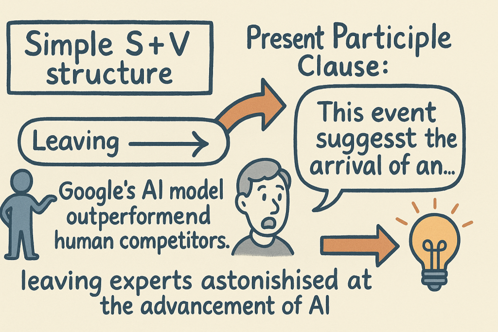 イメージでわかる英文法表現:GoogleのAI、数学オリンピックで人間を圧倒(Google's AI Surpasses Humans in Math Olympiad)