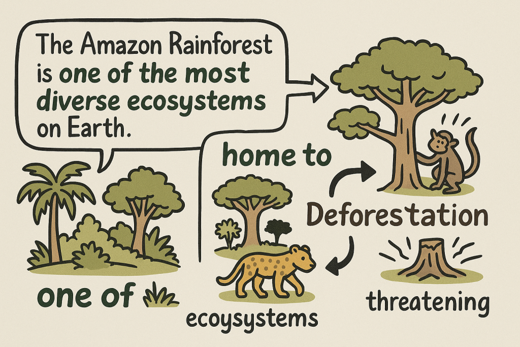 イメージでわかる英文法表現:アマゾンの驚異的な生物多様性(The Incredible Biodiversity of the Amazon)