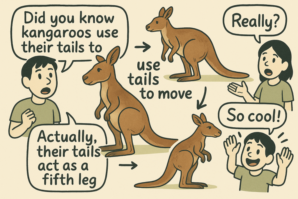 マンガでわかる「The Role of a Kangaroo's Tail」に関連する英会話