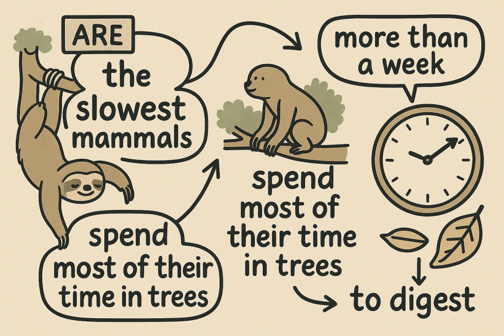 イメージでわかる英文法表現:ナマケモノのゆっくりした生き方(The Slow Life of Sloths)