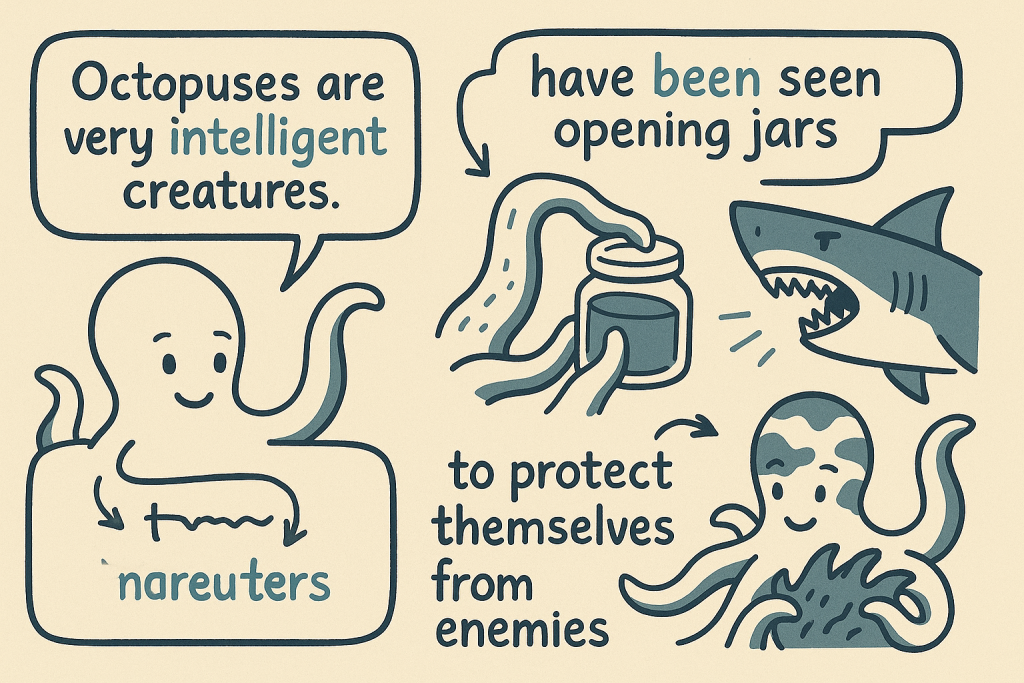 イメージでわかる英文法表現:タコの驚くべき知能(The Amazing Intelligence of Octopuses)