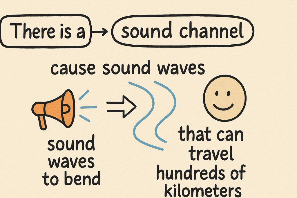 イメージでわかる英文法表現:海の音の道筋(Sound Channel in the Ocean)