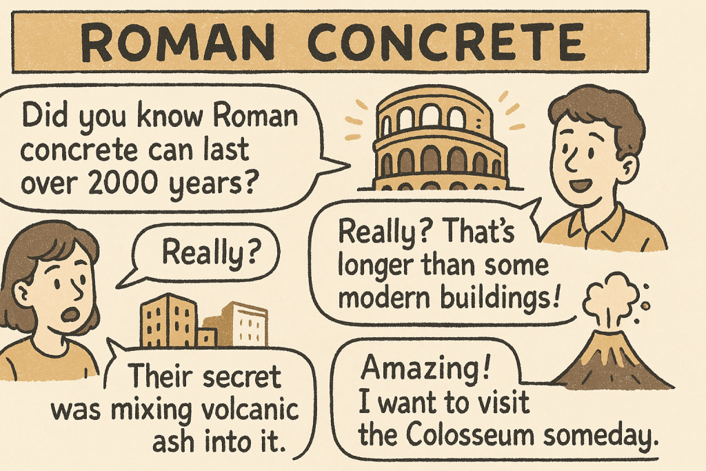 マンガでわかる「Roman Concrete Technology」に関連する英会話