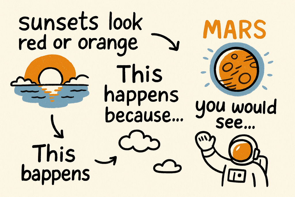 イメージでわかる英文法表現:火星の夕焼けは青い?(Why is the sunset on Mars blue?)