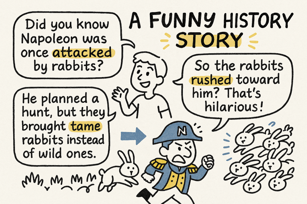 マンガでわかる「Napoleon and the Battle of the Rabbits」に関連する英会話