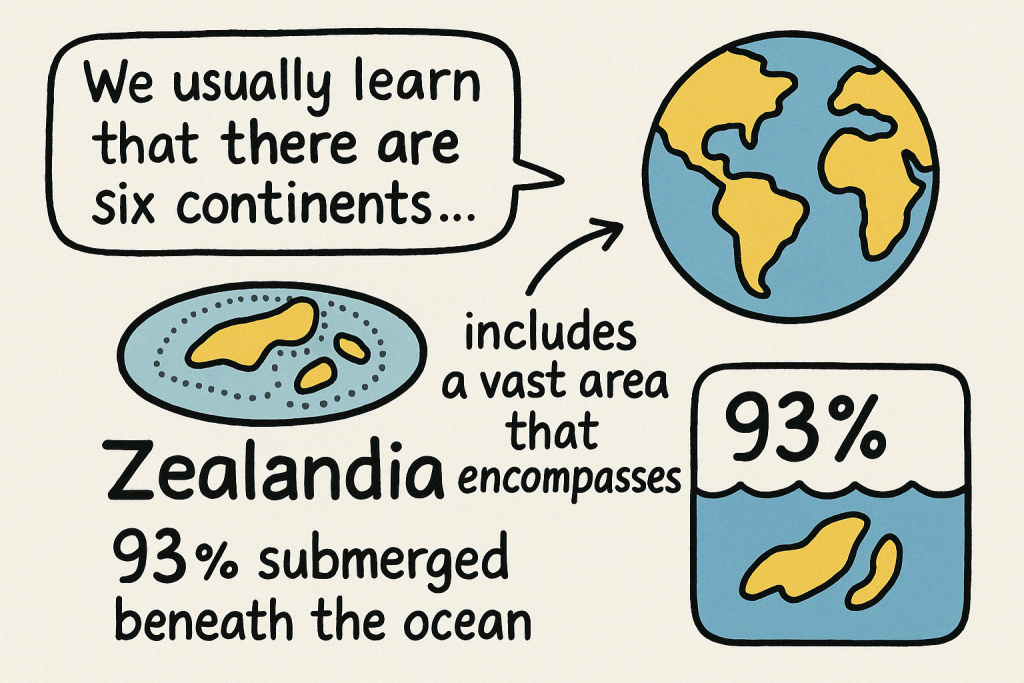 イメージでわかる英文法表現:ジーランディア大陸:失われた第七の大陸(Zealandia: The Lost Seventh Continent)