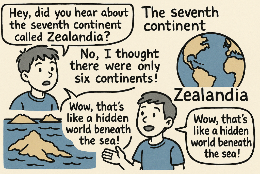 マンガでわかる「Zealandia: The Lost Seventh Continent」に関連する英会話