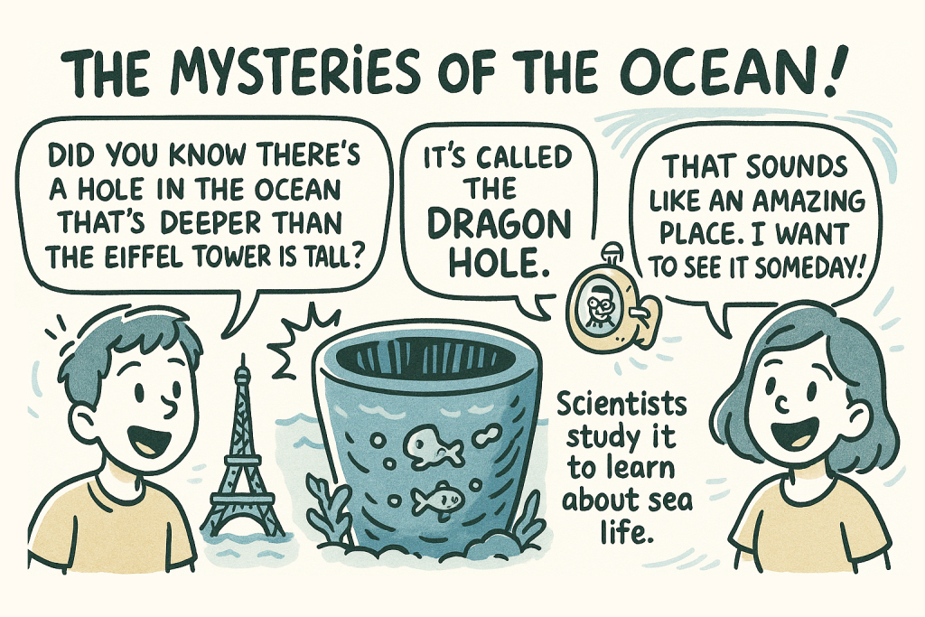 マンガでわかる「The Deepest Blue Hole in the World」に関連する英会話