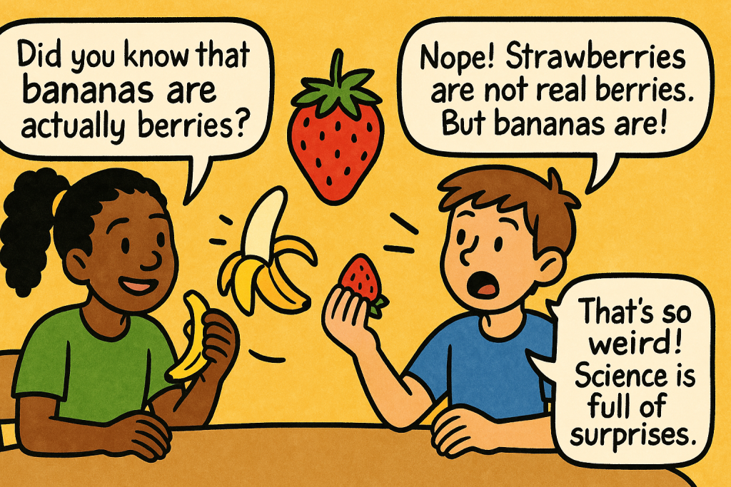 マンガでわかる「Are Bananas Berries?」に関連する英会話