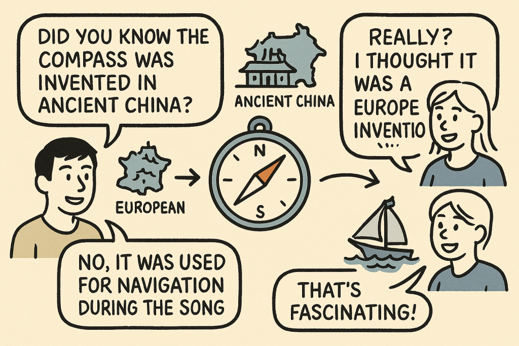 マンガでわかる「The Invention and History of the Compass」に関連する英会話
