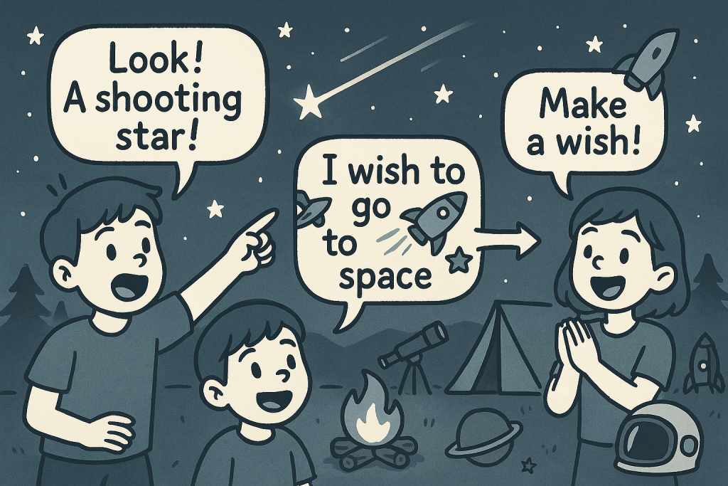 マンガでわかる「What Is a Shooting Star, Really?」に関連する英会話