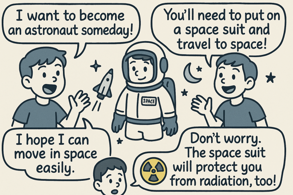 マンガでわかる「The Secret of Space Suits」に関連する英会話