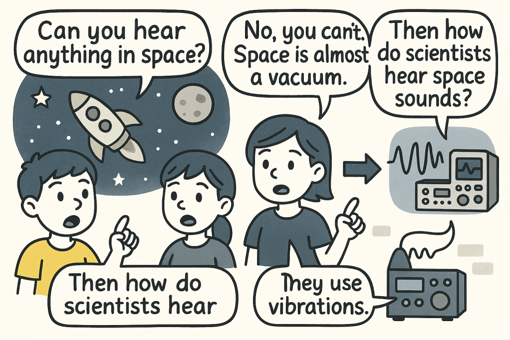 マンガでわかる「Can You Hear Sounds in Space?」に関連する英会話