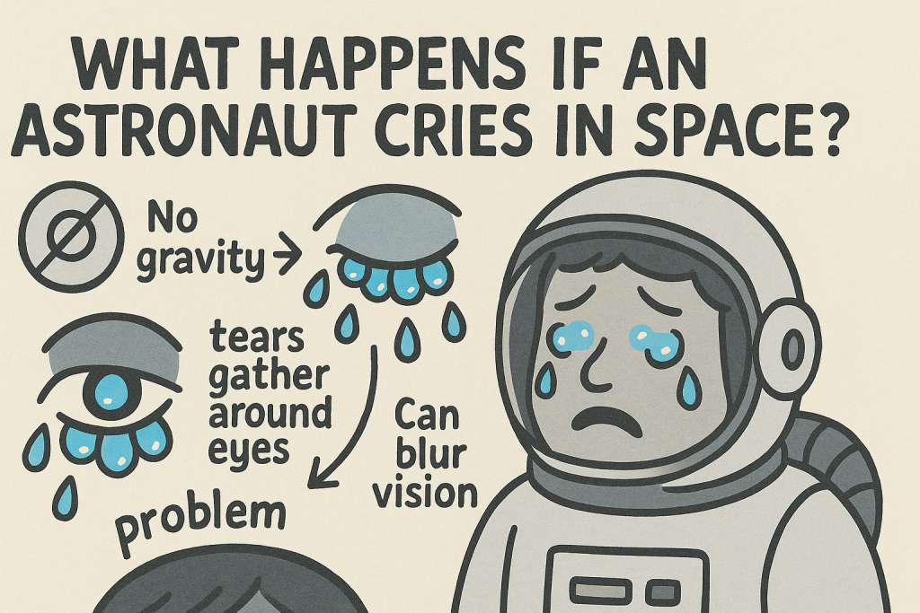 絵で見る英語で雑学:宇宙飛行士が宇宙で泣くとどうなる?(What Happens If an Astronaut Cries in Space?)