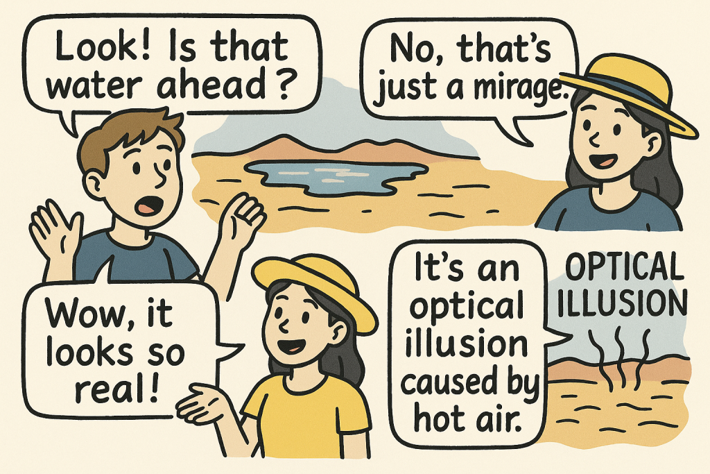 マンガでわかる「Why Do We See Mirages?」に関連する英会話
