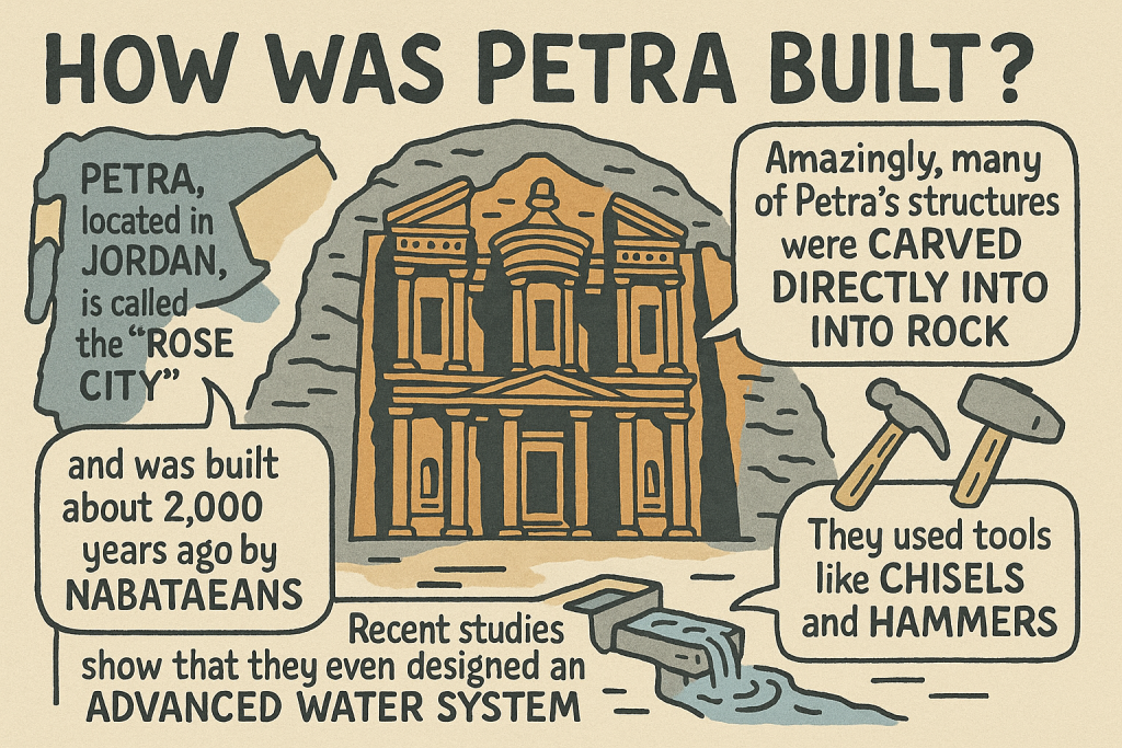 絵で見る英語で雑学:ペトラ遺跡はどうやって作られた?(How Was Petra Built?)